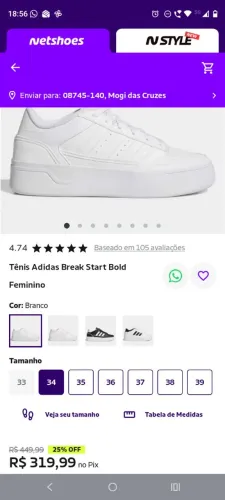 Tênis Adidas n°34