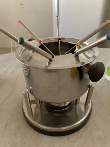 Aparelho de Fondue em Inox Completo - Impecável (Usado 2x)