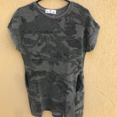 Vestido Infantil Verde E Cinza Brilhante Da John John