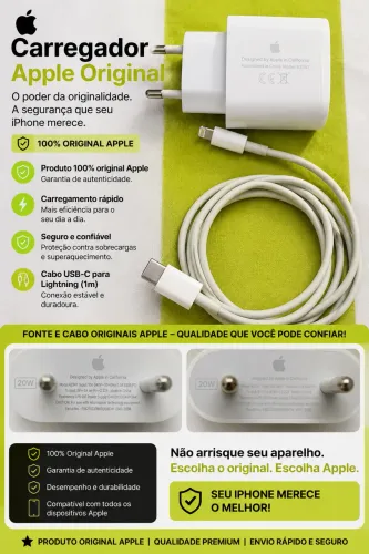 FONTE E CABO ORIGINAL DA APPLE
