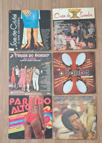 Lote 6 discos vinil lp antigos samba