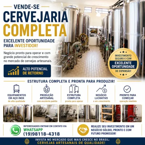 Cervejaria profissional completa pronta para operar