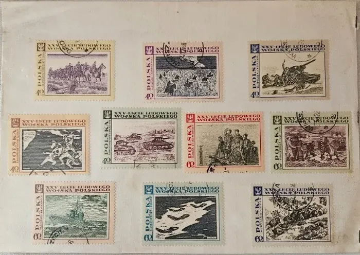 Conjunto de 10 Selos Postais da Polônia - Década de 60
