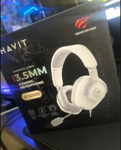 Headset Gamer Branco Havit - Leve, Microfone HD (Oportunidade!)
