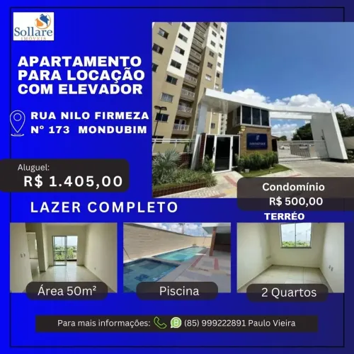 Alugo Apartamento Próx ao Pinheiro e Carajás Maraponga Com 2 Quartos, Lazer e Elevador