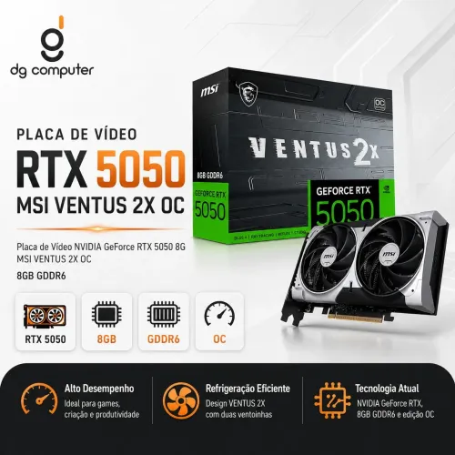 Placa de vídeo NVIDIA GeForce RTX 5050 8G MSI VENTUS 2X OC