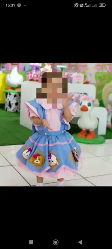 Vestido Menina Festa Tema Fazendinha