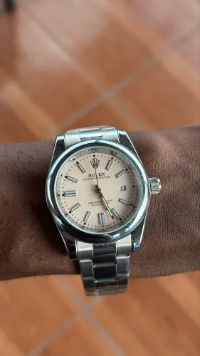 Relógio Estilo Rolex - Clássico Prata