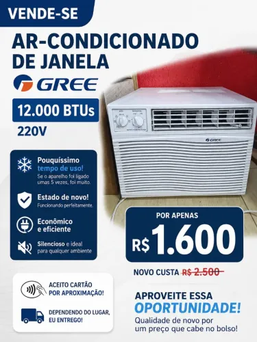 Vendo ar condicionado gree 12 mil btus.