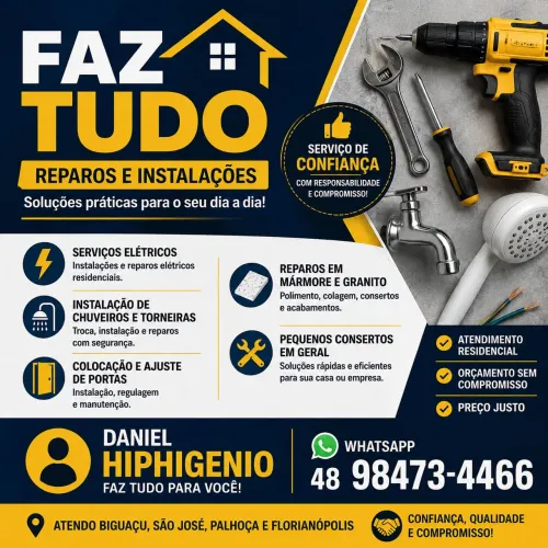 FAZ TUDO | Eletricista | Instalação de Chuveiro | Portas | Mármore e Granito