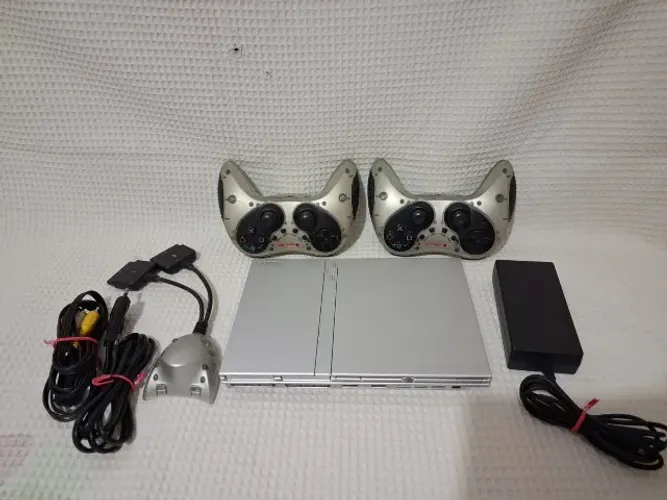 playstation 2 slim prata scph 77001 leitor novo com garantia