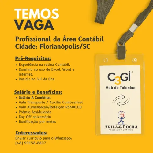 Vaga: Área Contábil - Bairro: Campeche