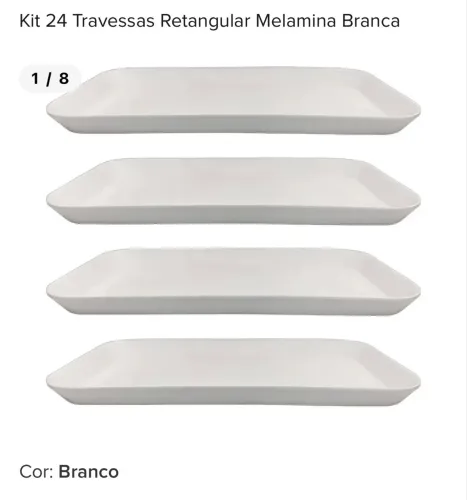Travessas retangular Melanina Branca