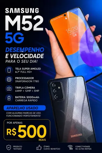 Samsung M52 5G, usado!