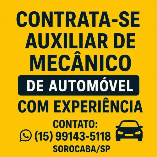 Precisa de auxiliar de mecânico de automóveis 