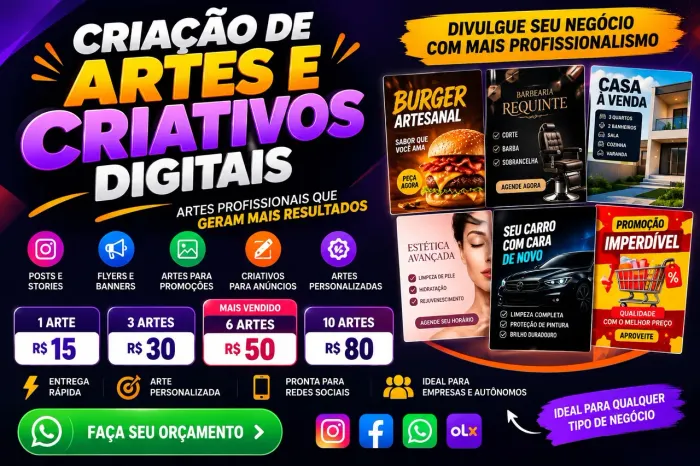? CRIAÇÃO DE ARTES E CRIATIVOS DIGITAIS PARA SEU NEGÓCIO