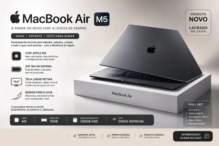 ? MacBook Air M5 Novo Lacrado 16/512 | Garantia e Alta Velocidade