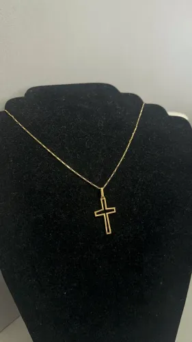 Corrente Tijolinho Maciça de ouro 18k procedência garantia eterna