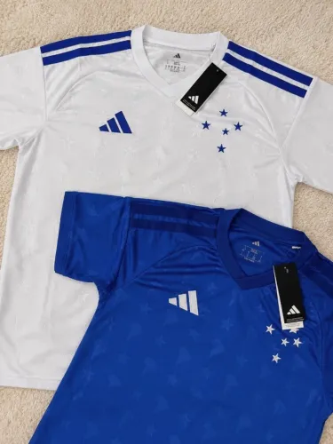 Camisa Cruzeiro I 26/27 s/n Torcedor Masculina - Azul Royal e Branca