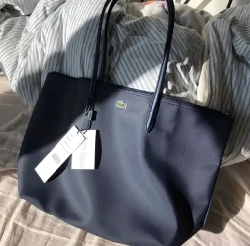 Lacoste - Bolsa Grande de ombro - azul marinho