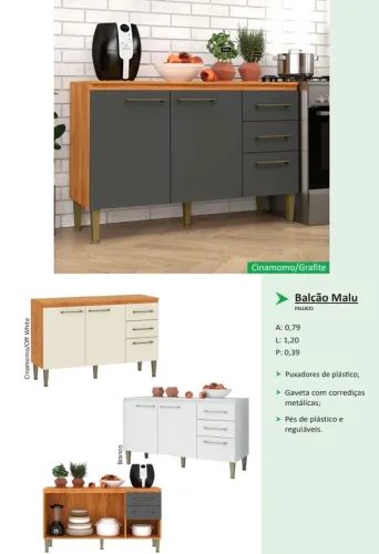 Balcão Malu 1,20m - Super Promoção