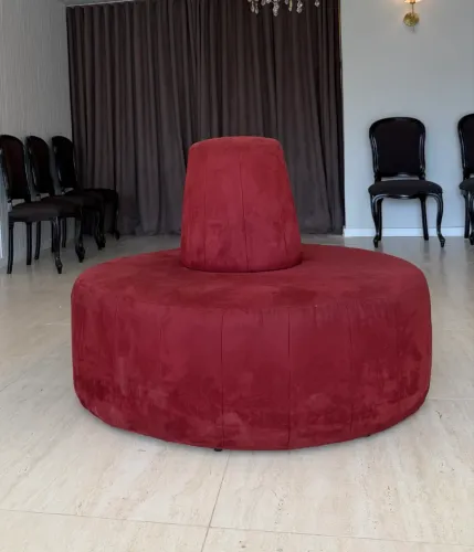 Puff gigante redondo com encosto 