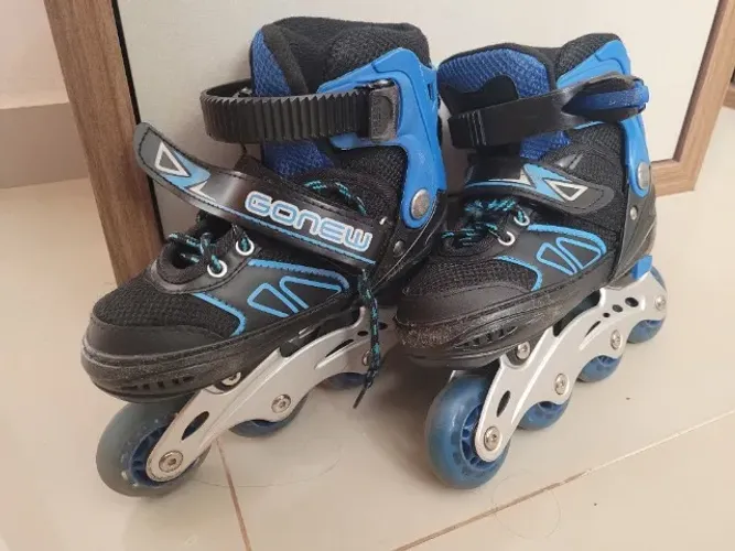 Patins Gonew Fitness Bearing 281 Abec-7 - 72mm Cor: Azul Tamanho: 31/34