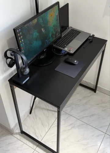 Mesa Escrivaninha Industrial preta - semi nova