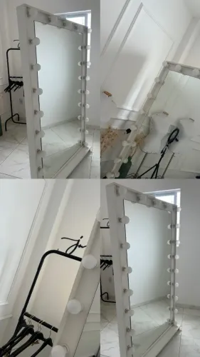Espelho camarim + manequim + arara 