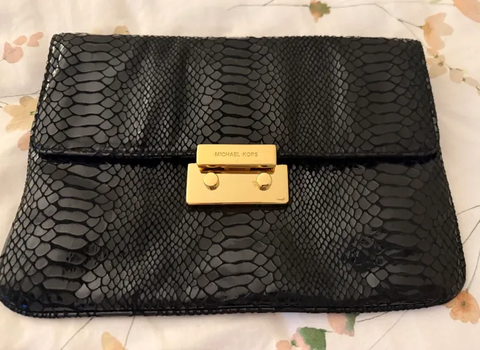 Bolsa (clutch) Michael Kors - Croco Preta - Nova