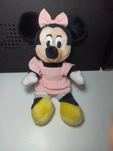 boneca de pelúcia minnie mouse disney rosa - vintage original