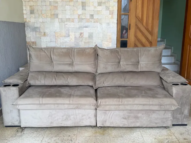 SOFÁ RETRÁTIL NOVO CINZA 