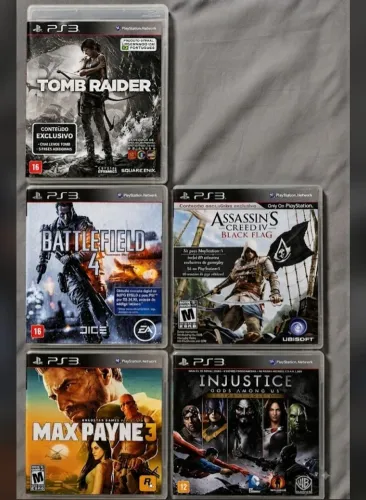 5 jogos de PS3 por R$70,00