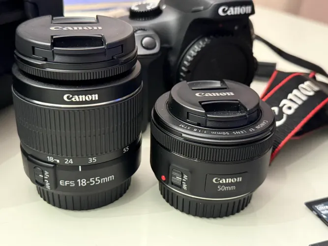 Camera Canon t100 + 3 lentes e cartao de memória 