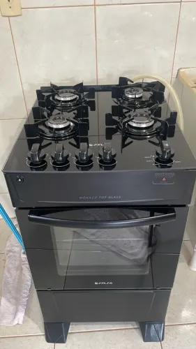 Fogão Atlas 4 bocas preto