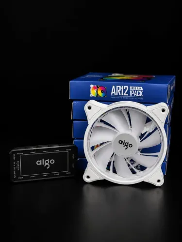 ? KIT 5 FANS AIGO ARGB + CONTROLADORA - R$185