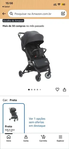 Carrinho de bebê semi-novo