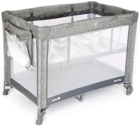 Safety 1st, Berço Mini Play, Grey Denim (Usado) + Colchão