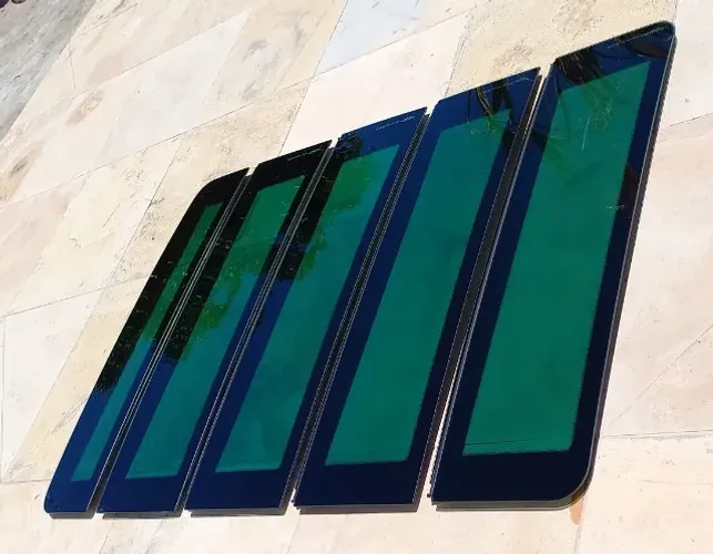 JOGO DE VIDROS COMPLETO COM CINCO PEÇAS DO TETO SOLAR DO FIAT STILO