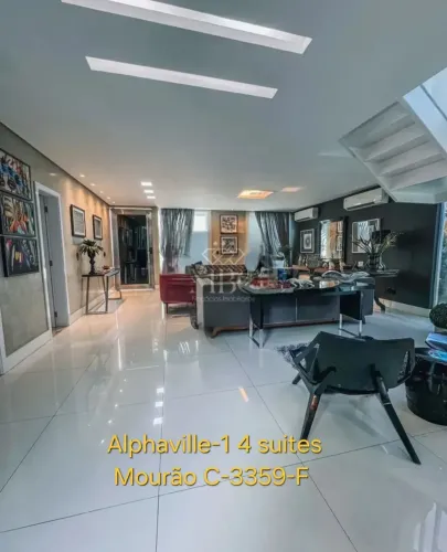Duplex Alto Padrão no Condomínio Alphaville 1. 495m2, 4 Suítes, Piscina, 100% Mobiliada