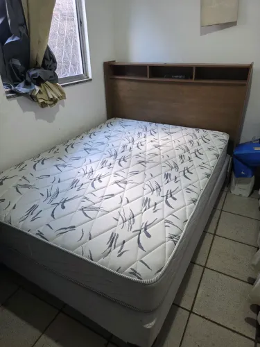 Cama Box Casal + Colchão + Cabeceira