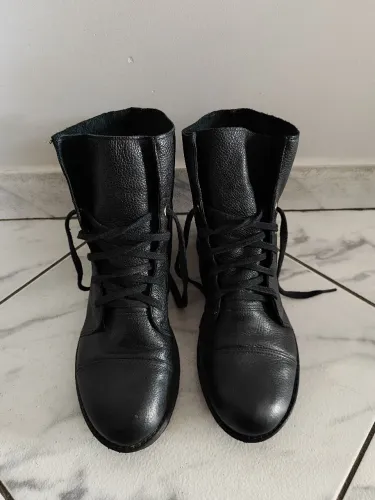 Bota Couro Verdadeiro Preto N° 36 - Cravo e Canela