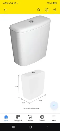 Caixa acoplada acionamento duplo original Deca