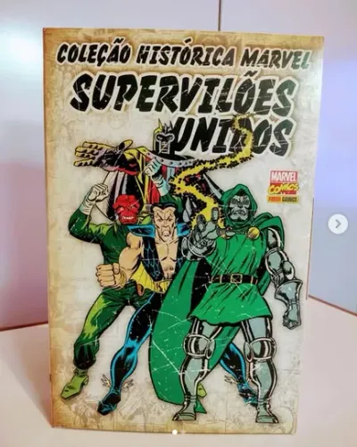 Lote HQ Marvel: Box Coleção Histórica Supervilões Unidos (Vols. 02 ao 04 + Luva)