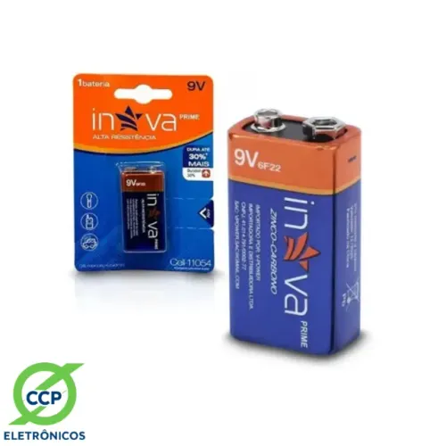Bateria 9V Prime Alta Resistência INOVA - CELL-11054