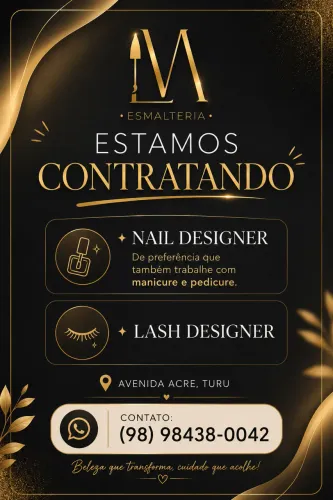 Vaga para Nail designer e lash