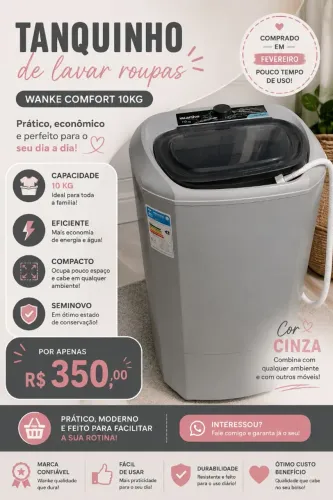 VENDO TANQUINHO WANKE 10KG