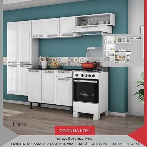 Armário de cozinha Rose em aço 