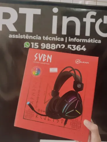 Headset Gamer Kalkan Sven RGB Preto