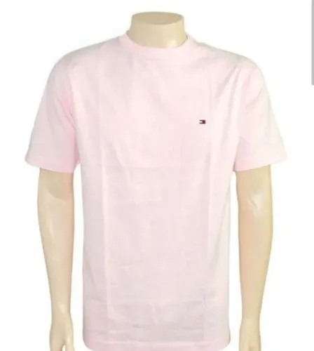 Camiseta Tommy Hilfiger Masculina Essential Cotton Rosa Claro - Rosa